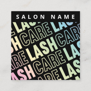 Holografi Eyelash Extensions Lash Hiss Aftercare Fyrkantigt Visitkort