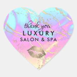 Holografi Iridescent Opal Gemstone | TACK Hjärtformat Klistermärke