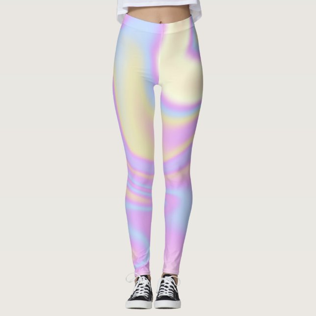 Holografi Iridescent Vibrant Colorful Leggings (Framsida)