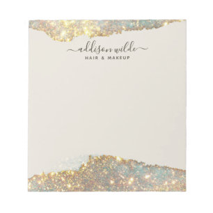 Holografi Namnteckning skript Modern Glam Glitter Anteckningsblock