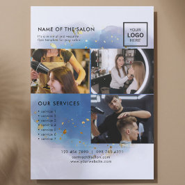 Holografi Namnteckning skript Modern Glam Glitter Flygblad