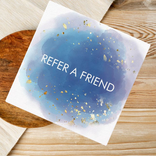 Holografi Namnteckning skript Modern Glam Glitter Rabattkort (Holographic Signature Script Modern Glam Glitter Referral Card
)