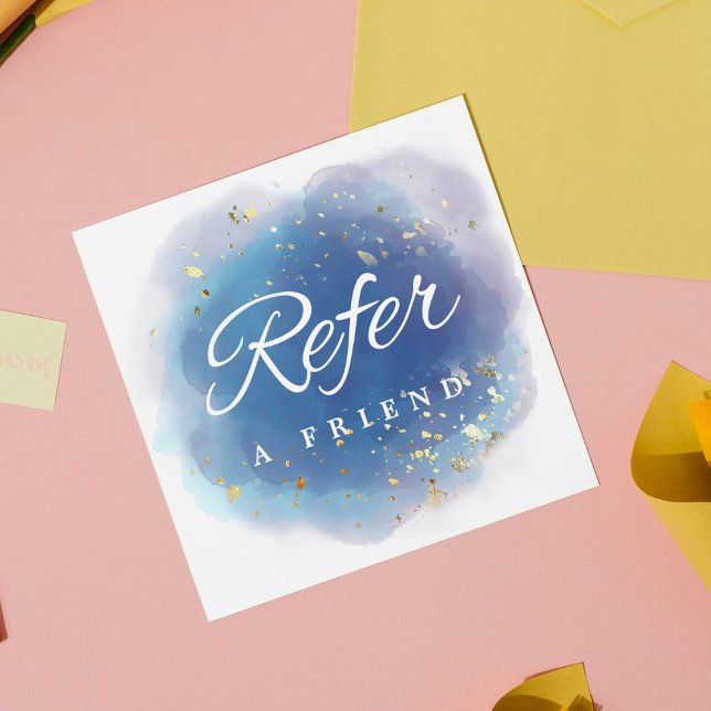 Holografi Namnteckning skript Modern Glam Glitter Rabattkort (Holographic Signature Script Modern Glam Glitter Referral Card
)