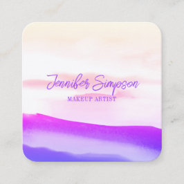 Holografi Rosa och Guld Abstrakt Typografi Fyrkantigt Visitkort