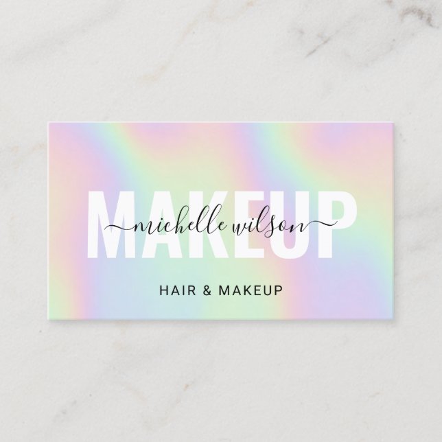 Holografi Typografi Markup Artist Hair Salon Visitkort (Framsida)