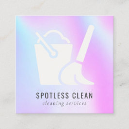 Holografik Bucket Cleaner Städning tjänst Fyrkantigt Visitkort