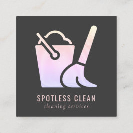 Holografik Bucket Cleaner Städning tjänst Fyrkantigt Visitkort