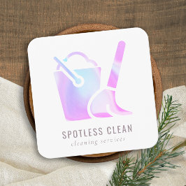 Holografik Bucket Cleaner Städning tjänst Fyrkantigt Visitkort
