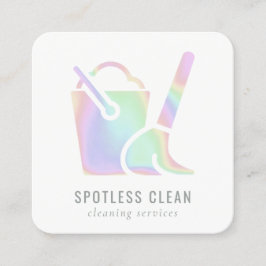 Holografik Bucket Cleaner Städning tjänst Fyrkantigt Visitkort