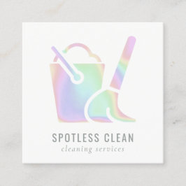 Holografik Bucket Cleaner Städning tjänst Fyrkantigt Visitkort