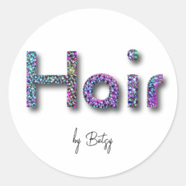 Holografik Glitter Hair Stylist Runt Klistermärke