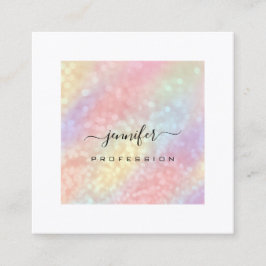 Holografik Makeup Artist White Social Media Fyrkantigt Visitkort