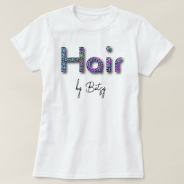 Holografik Neon Glitter Hair Stylist T Shirt