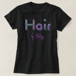Holografik Neon Glitter Hair Stylist T Shirt