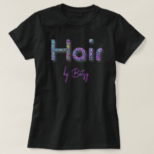 Holografik Neon Glitter Hair Stylist T Shirt