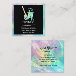 Holografik OFFICE Städning tjänst Fyrkantigt Visitkort