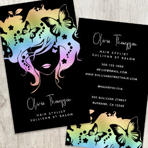 Holografik Ombre Hair Stylist Visitkort