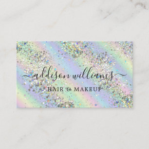 Holografik Sparkly Glitter Beauty Salon Modern Visitkort