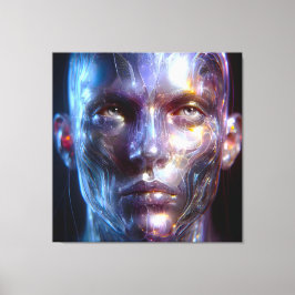 Holografisch Transparenter Menschlicher Kopf Canvastryck