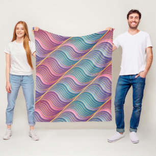 Holografisk 3D-vågor-illusion Sömlös Fleecefilt