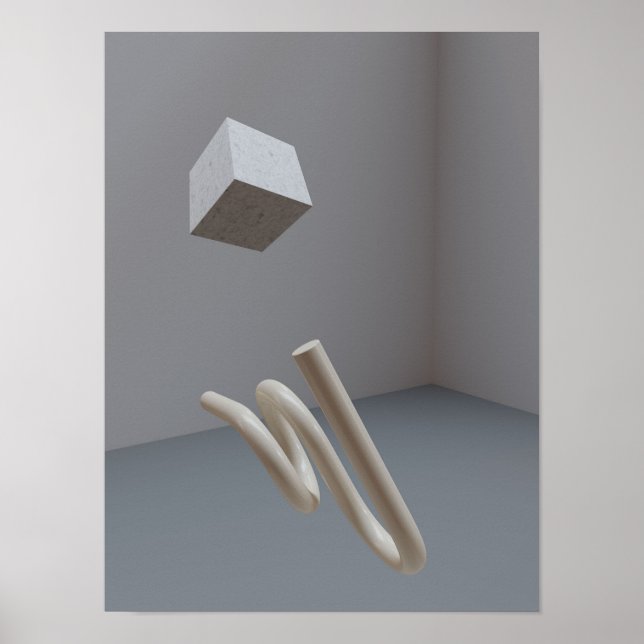 Holografisk 80-talskonst av modern Futuristiska Poster (Framsidan)