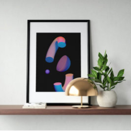 Holografisk 80-talskonst av modern Futuristiska Poster