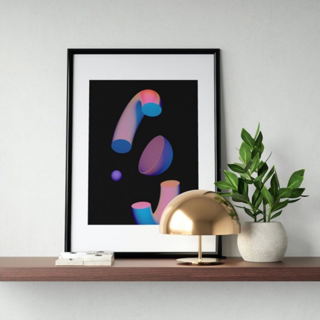 Holografisk 80-talskonst av modern Futuristiska Poster (Skapare uppladdad)