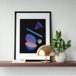 Holografisk 80-talskonst av modern Futuristiska Poster