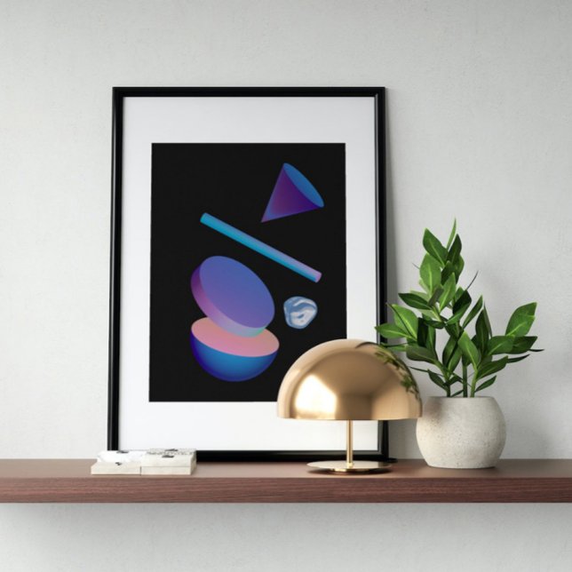 Holografisk 80-talskonst av modern Futuristiska Poster (Skapare uppladdad)