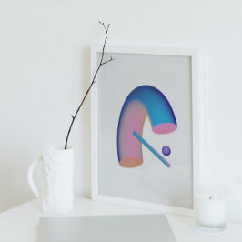 Holografisk 80-talskonst av modern Futuristiska Poster