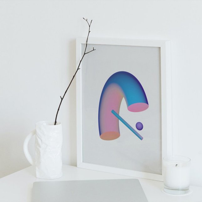 Holografisk 80-talskonst av modern Futuristiska Poster (Skapare uppladdad)