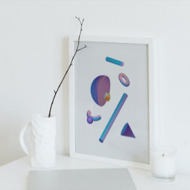 Holografisk 80-talskonst av modern Futuristiska Poster