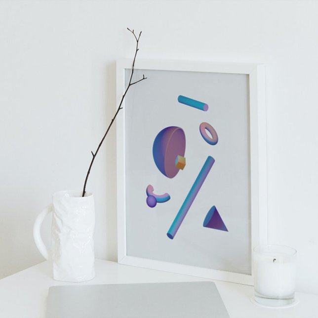 Holografisk 80-talskonst av modern Futuristiska Poster (Skapare uppladdad)