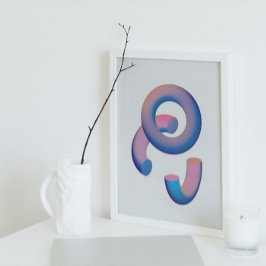 Holografisk 80-talskonst av modern Futuristiska Poster