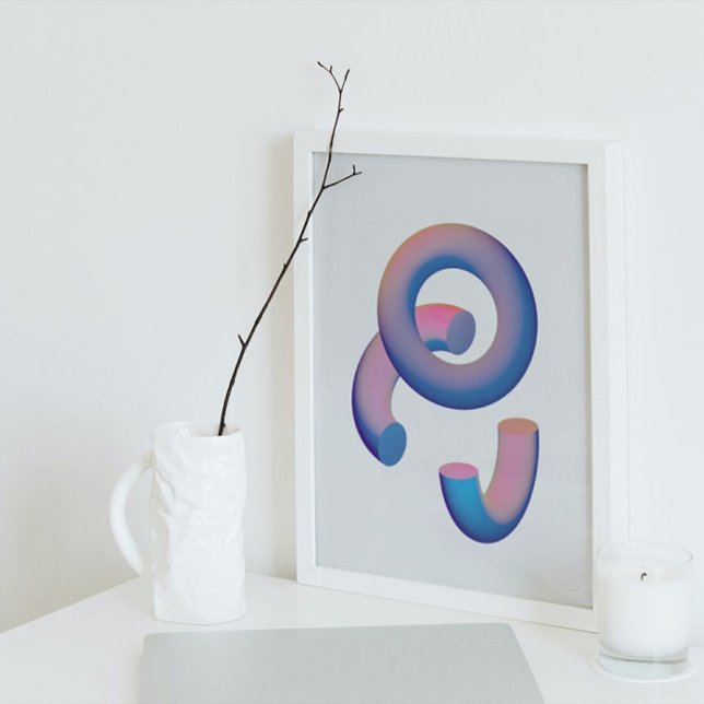 Holografisk 80-talskonst av modern Futuristiska Poster (Skapare uppladdad)