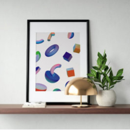 Holografisk 80-talskonst av modern Futuristiska Poster