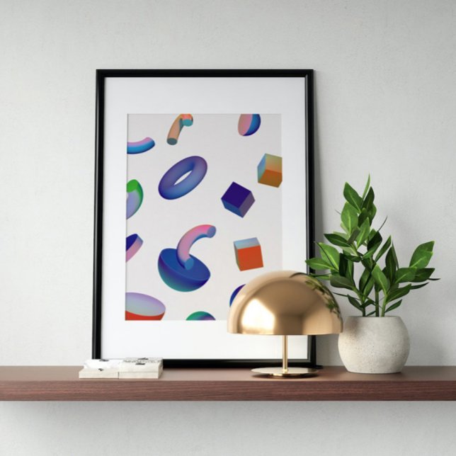 Holografisk 80-talskonst av modern Futuristiska Poster (Skapare uppladdad)
