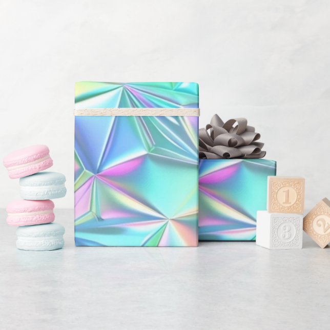 Holografisk Abstrakt Mönster Presentpapper (Baby Shower)