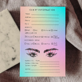 Holografisk Aesthetician Eyelash Extension Client Visitkort