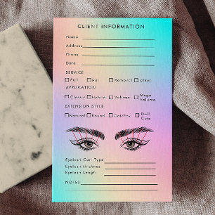 Holografisk Aesthetician Eyelash Extension Client Visitkort