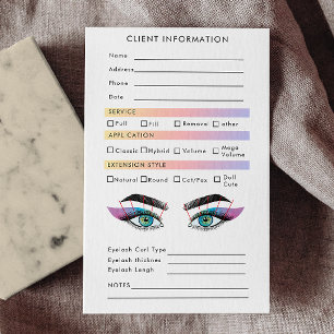 Holografisk Aesthetician Eyelash Extensions-klient Visitkort