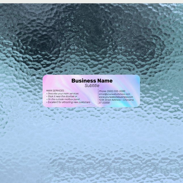 Holografisk affärsmärkning - klienten Catcher Returadress Etikett (holographic business sticker, marketing sticker, client catcher, local business promotion, custom)