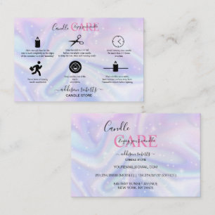 Holografisk bakgrund Hologram Neon Candle Care Visitkort