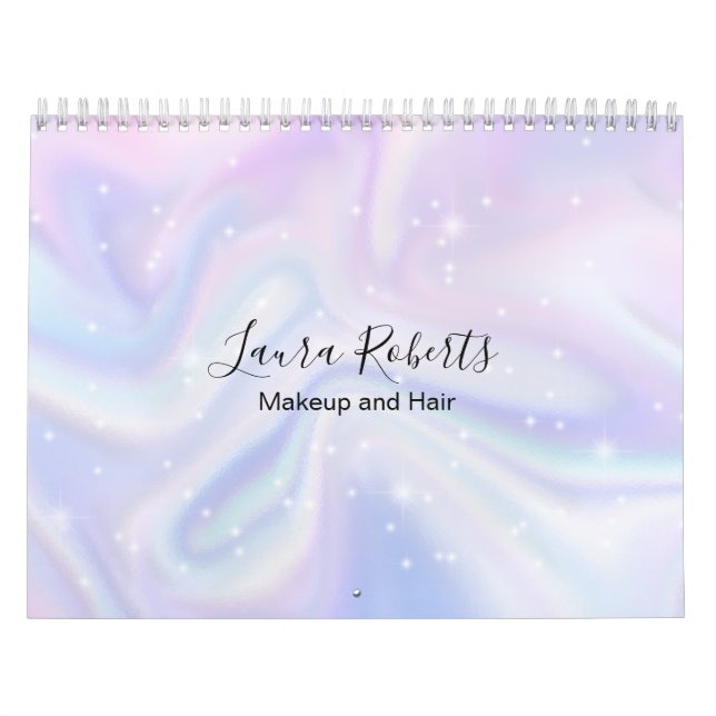Holografisk bakgrund Hologram Neon Overlay Kalender (Omslag)