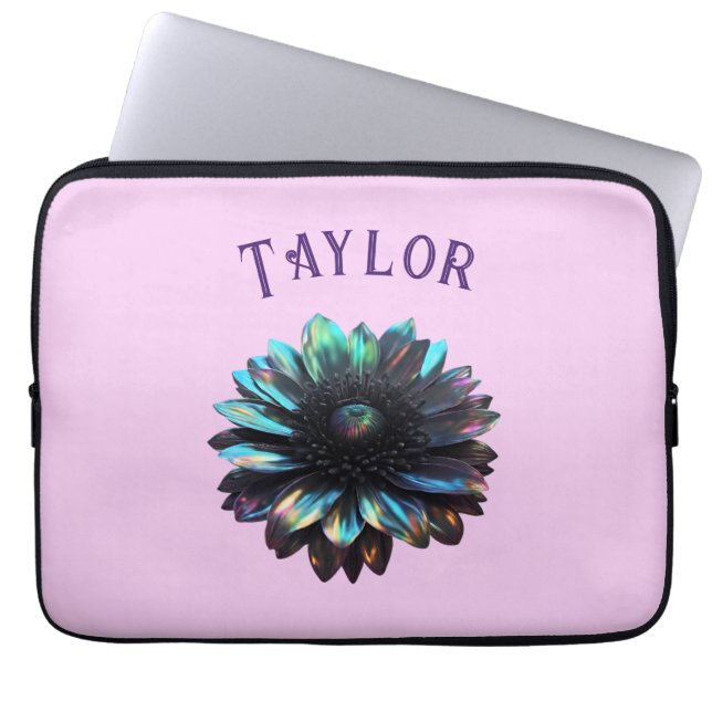 Holografisk Black Dahlia Electronics Bag Laptop Fodral (Framsidan)