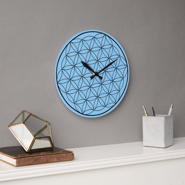 Holografisk blomma av livet helig geometri stor klocka (Kontor)