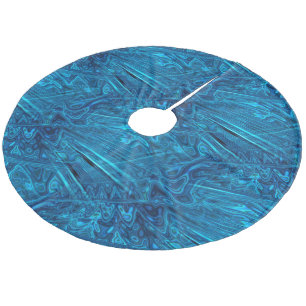 Holografisk Blue Fractal FAUX Paua Abalone Snäcka Julgransmatta Fleece