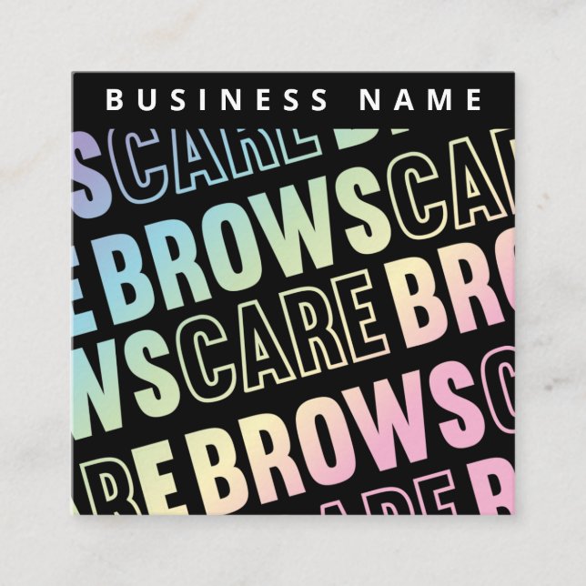 Holografisk brows Aftercare PMU Brow Instructions Fyrkantigt Visitkort (Framsida)