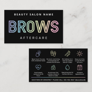 Holografisk brows Aftercare PMU Brow Instructions Visitkort