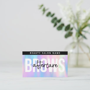 Holografisk brows Aftercare PMU Brow Instructions Visitkort